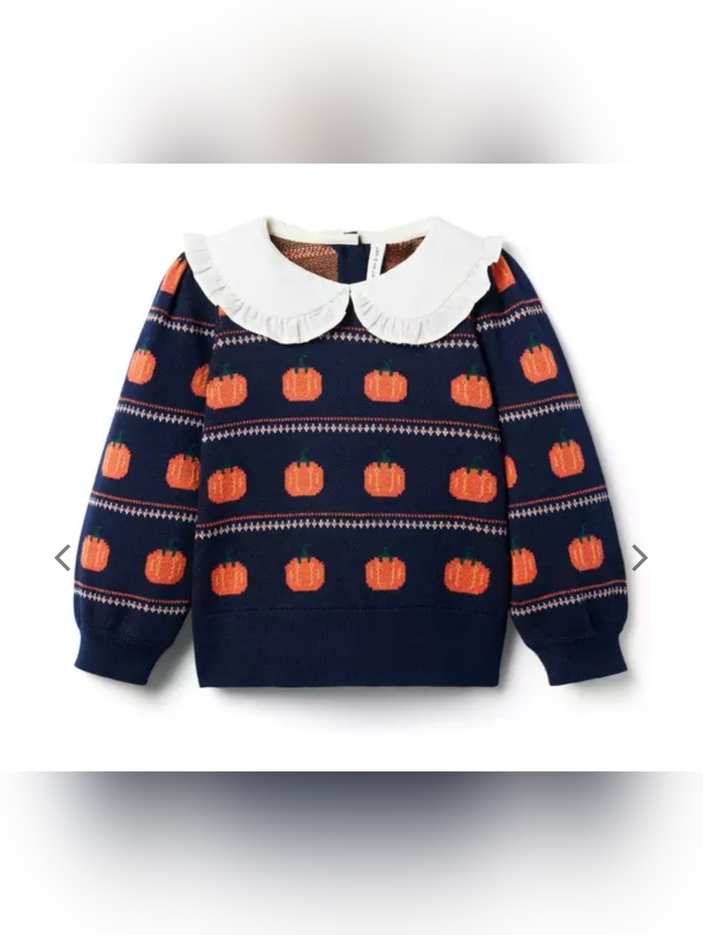 Janie & Jack Fall pumpkin fair isle collared sweater